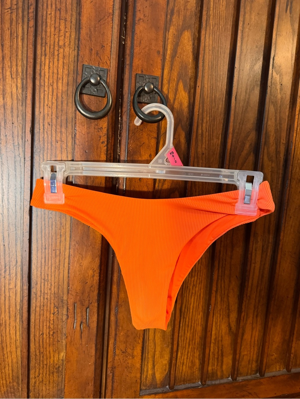 Orange Ribbed Bikini Bottom - Women Swim Bikinis